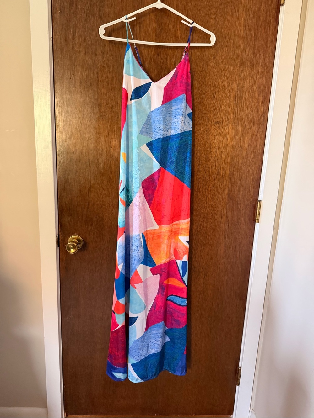 Chetta B Multicolor Abstract Slip Maxi Dress
